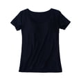 thumbnail image 2 of Ladies Short Sleeve Tops With Built In Bra Women Push Up Padded Layer T Shirt, 2 of 7