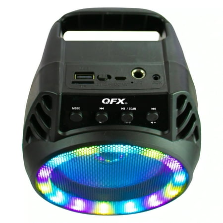 QFX - 4" BT Rechargeable Speaker with Lights - Black