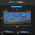 thumbnail image 5 of Wagpak 7 Colored Backlits Wireless Keyboard with Wrist Rest, Black, New, 5 of 8