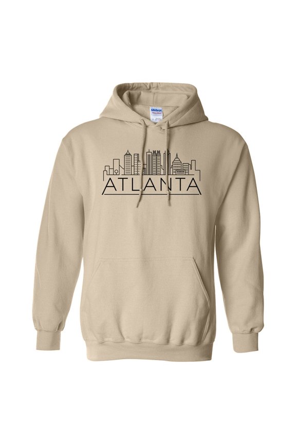 Skyline Atlanta Georgia Hoodie Sweatshirt Unisex X-Large Sand