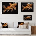 thumbnail image 4 of Designart "Yellow Kois Fish Golden I" Animals Print on Natural Pine Wood, 4 of 5
