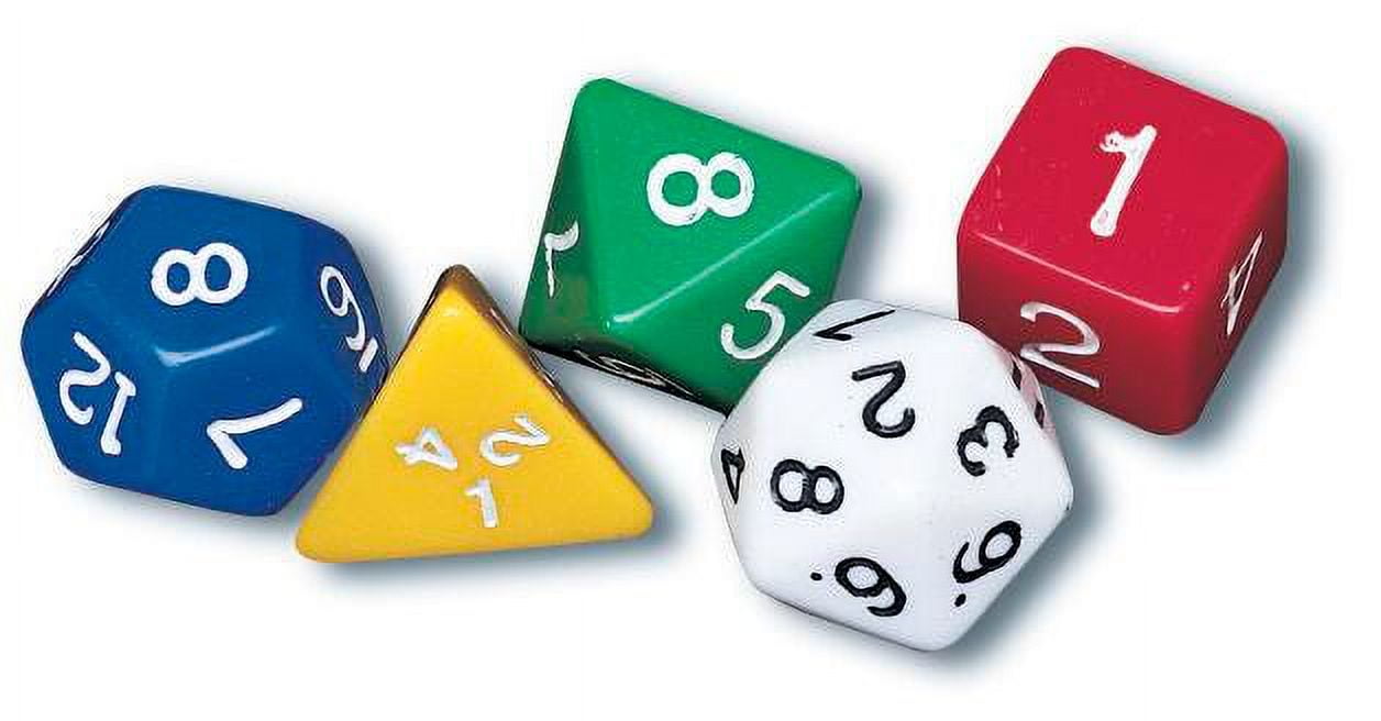 Polyhedra Dice - Set of 10 - Assorted Shapes & Colors