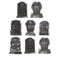 thumbnail image 1 of 8 Pcs Halloween Simulation Tombstone Skull Head Haunted House Stone Prop Horror Chamber Scene Layout Tombstone Random Style, 1 of 4
