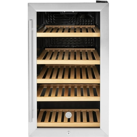 GE GVS04BQNSS 19   Beverage Center with 4.1 cu. ft. Capacity Five Genuine Oak Shelves Electronic Controls and ADA Compliant in Stainless Steel