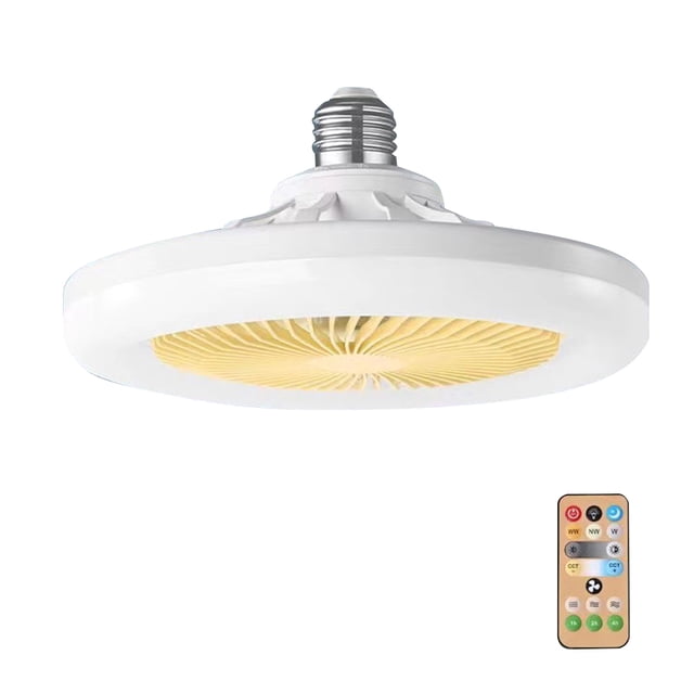 TFixol Silent Ceiling Fan Light with Remote Control, 3-Speed Adjustable, E27 Bulb Holder, Beige Shade & Tri-Color Lighting for Living Room, Bedroom, or Dining Area