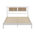 thumbnail image 3 of MODERNLUXE Queen Size Wood Platform Bed,Modern Bed Frame with Natural Rattan Headboard and 12 Wood Slats Support,No Box Spring Needed/Noise-Free,White, 3 of 7