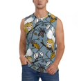 thumbnail image 2 of Lsque Squirrel And Leaves Print Men's Cotton Blend Sleeveless Muscle Shirts (S-3XL)- Moisture Wicking, Odor Protection, UPF 30+,X-Large, 2 of 8