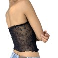 thumbnail image 4 of Douhoow Women Off Shoulder Tube Top Sleeveless Black Lace Mesh Strapless Bandeau Top, 4 of 6