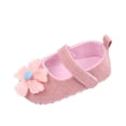 thumbnail image 2 of xiaxaixu Baby Girls Premium Flats Rubber Sole Infant Flower PU Leather Toddler First Walker Crib Shoe, 2 of 6