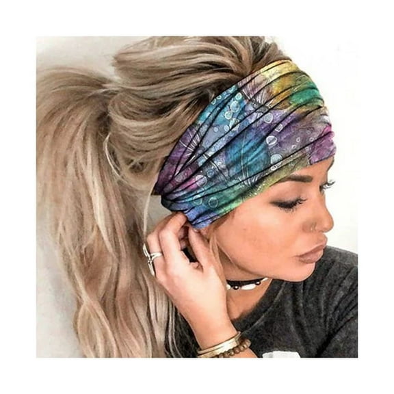 Pack of 4 Casewin Boho Headbands Wide Knotted Hair Bands Fashion Boho Stretchy Cotton Headband Motorcycle Hair Wraps Yoga Sport Hair Accessories for Women and Girls