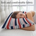 thumbnail image 5 of Red Navy Blue Striped Pillow Covers, Linen Long Throw Pillow Case, Farmhouse Stripes Modern Abstract Art Holiday Pillow Protector Decorative Cushion Cover for Living Room/Bedroom 20" x 36", 5 of 8