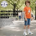 thumbnail image 3 of Yacht & Smith Children & Kids Wholesale Bulk Sports Crew, Athletic Case Pack Socks, by SOCKS'NBULK (48 Pairs White, Kids 4-6 (Shoe size 7-10)), 3 of 8
