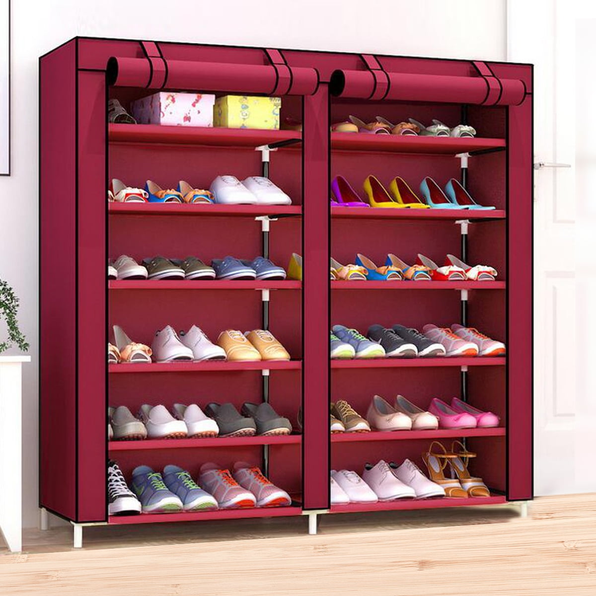 Details about   Shoe Rack Shelf Storage Closet Organizer Cabinet Portable 6 Layer Tier Coffee 