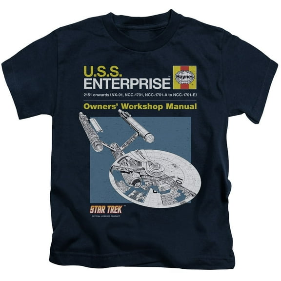 Star Trek Enterprise Manual Youth 18/1 T-Shirt Navy