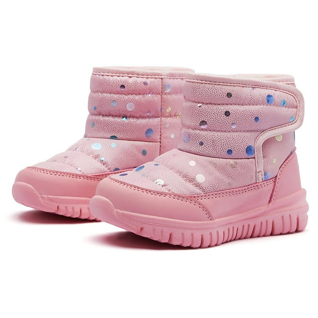 LSLJS Bottes d'Hiver pour Tout-Petits Garçons Filles Temps Froid Chaussures d'Extérieur d'Hiver Chaussures en Coton