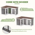 thumbnail image 3 of NARTRU Wooden Large L Shaped Corner Dog Crate Kennel Furniture with Divider for 2 Medium or Large Dogs Indoor, White, 3 of 8