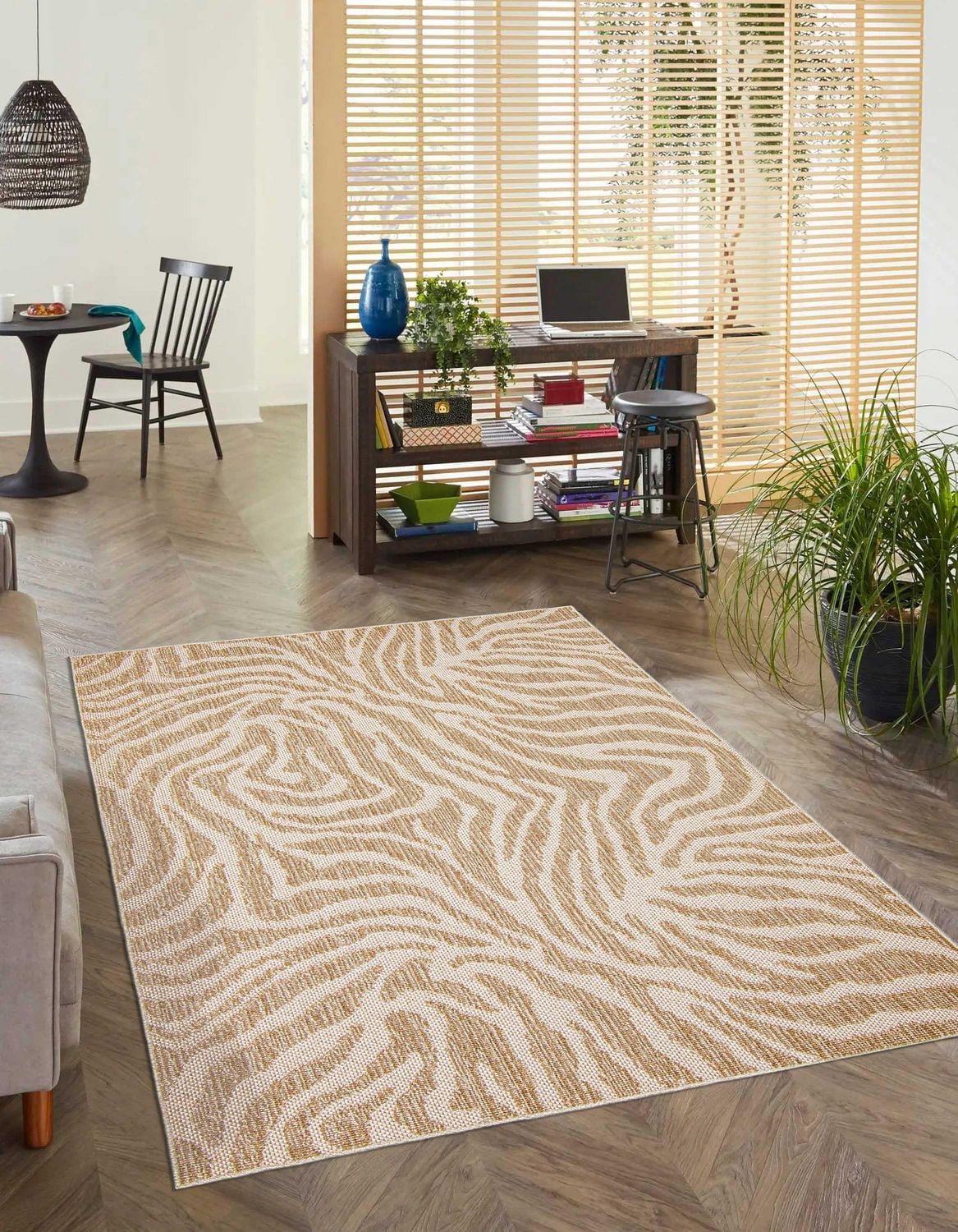 ECARPET Jute Style Area Rug for Bedroom, Living Room