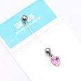 thumbnail image 5 of BM25 Sparkle Heart Gem Dangle Bio-Flex Pregnancy Belly Button Ring-Pink, 5 of 5