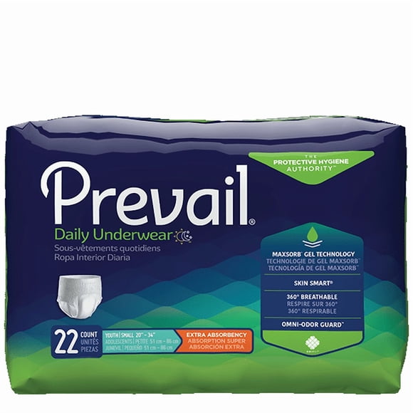 First Quality Female Adult Absorbent Underwear Prevail Daily Underwear Pull On with Tear Away Seams Medium Dispos, Count of 80