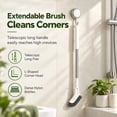 Long Tile With Rounded Edge Multifunctional Extendable Long Handle Floor Scrub Brush, 38.5-115cm ...