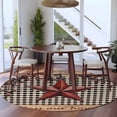 thumbnail image 3 of Texas Star Farmhouse Round Area Rug 7Ft Washable Circle Rugs for Dorm Laundry Room, Rustic Black Plaid Berry Wooden Non-Slip Carpet Floor Mats Indoor Outdoor Carpet Runner Aesthetic Home Decor, 3 of 8