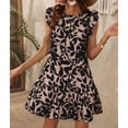 thumbnail image 1 of Baikeli Robes Pas Chères pour Femmes Dames Mode d'Été Col Rond Manches Volantées Robe Imprimée Plissée Robes de Printemps, 1 of 4