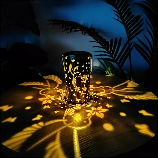 Lámpara de jardín con pantalla solar, iluminación exterior, retro, hueca, arte decorativo, iluminación de jardín, lámpara colgante de hierro