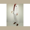 thumbnail image 4 of Men's Summer Linen Suit Apollo King Half Lined 2 Button Modern Fit SLN8 White, 4 of 12