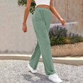 thumbnail image 5 of WREESH Womens Wide Leg Sweatpants Fashion Round Neck Color Blouse Short Sleeve Tops Shorts Casual Suit Sets Green, 5 of 7