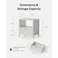 thumbnail image 3 of EYYTHUNG Farmhouse Nightstand with Drawer, Modern 24" Wide End Table Night Stands Mid Century Large Wooden Bedside Table, Antique White, 3 of 6