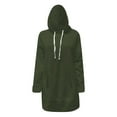 thumbnail image 6 of Women's Drop Shoulder Solid Color Hooded Sweatshirt with Side Pockets and Side Slits, Soft Breathable Long Sleeve Casual Pullover for Winter, Daily Wear and Street Fashion Camouflage XXXL, 6 of 8