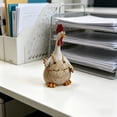 thumbnail image 4 of Resin Chicken Figurine Set, Farmhouse Hen Decor, Hand-Painted Sturdy Non-Fade, Country Style Cute Desk Ornament for Rustic Kitchen Shelf, 6.3x4.72x3.94in, 4 of 6