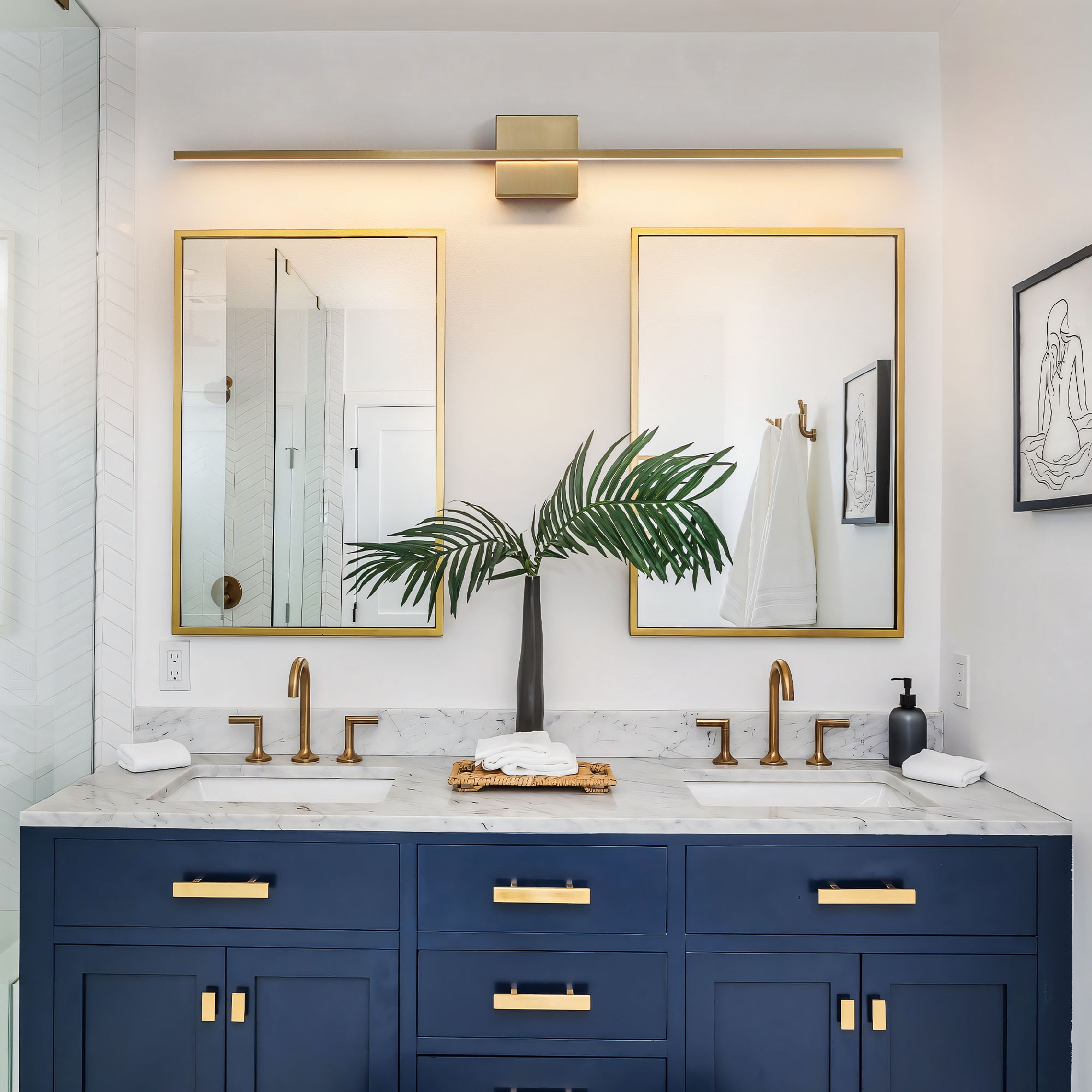 KAISITE 39 inch Modern Bathroom Vanity Light  Dimmable Bathroom Light Fixtures with 3500K Warm Light Bedroom