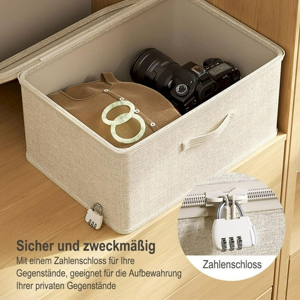 Lockable Box, Box with Lock, Furenl Lockable Fabric Storage Box with Lid   Organiser Box for Clothes, Toys, and More  Secure and Durable, A Clothing  Storage Box - Walmart Business Supplies