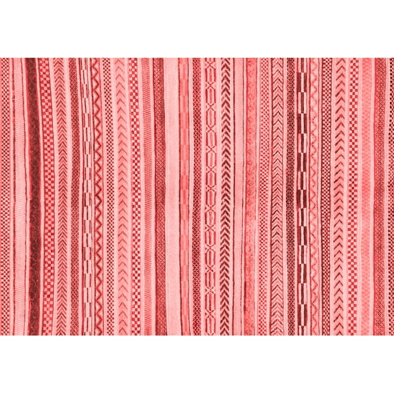 Ahgly Company Machine Washable Indoor Rectangle Abstract Red Modern Area Rugs, 8' x 10'