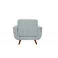 thumbnail image 4 of Accent Chair, Modern Button Tufted Thicked Upholstered Armchair with Wide Backrest & Wood Legs, Comfy Leisure Single Sofa Chair Reading Chair for Living Room Bedroom, Light Blue, 4 of 7
