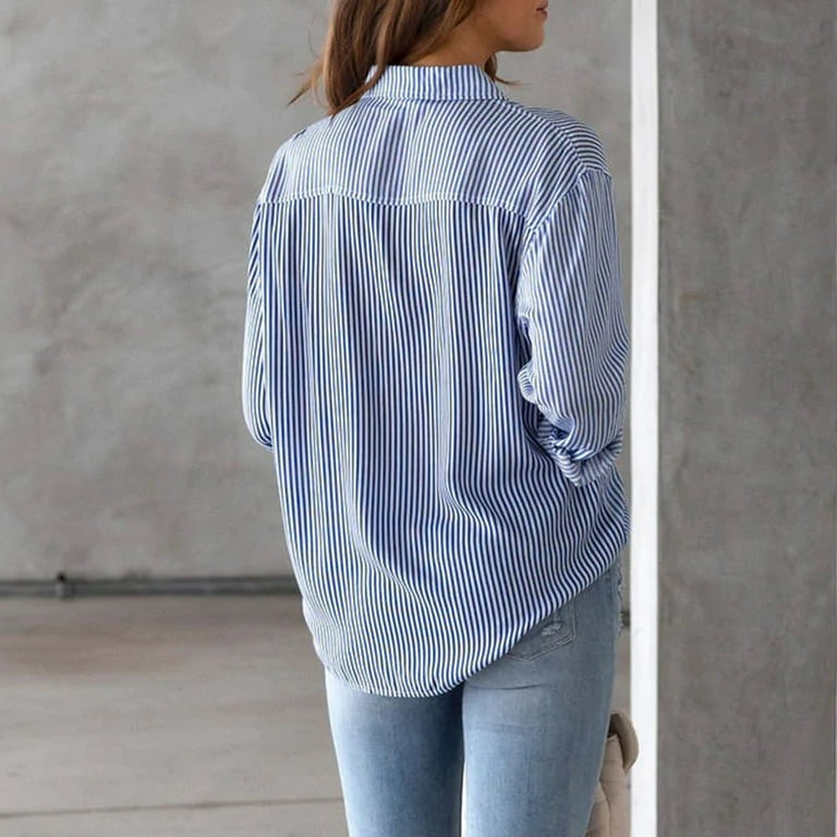 Long Sleeve Shirts Tunic Tops to Wear with Leggings Comfy Flowy Hide Belly Long Shirt Button Down Collared Vintage Distressed Plus Size Tops for Women