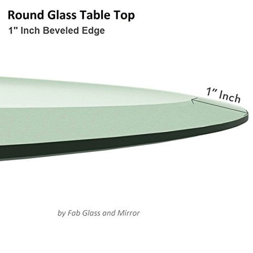 Fab glass and mirror round glass table top thick tempered beveled edge by fab glass and deals
