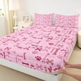 thumbnail image 4 of Homewish Pink Dog Paw Bone Bed Sheets,Pet Lover Full Size Sheets,4-Piece,1 Flat Sheet, 1 Fitted Sheet and 2 Pillowcases, 4 of 6