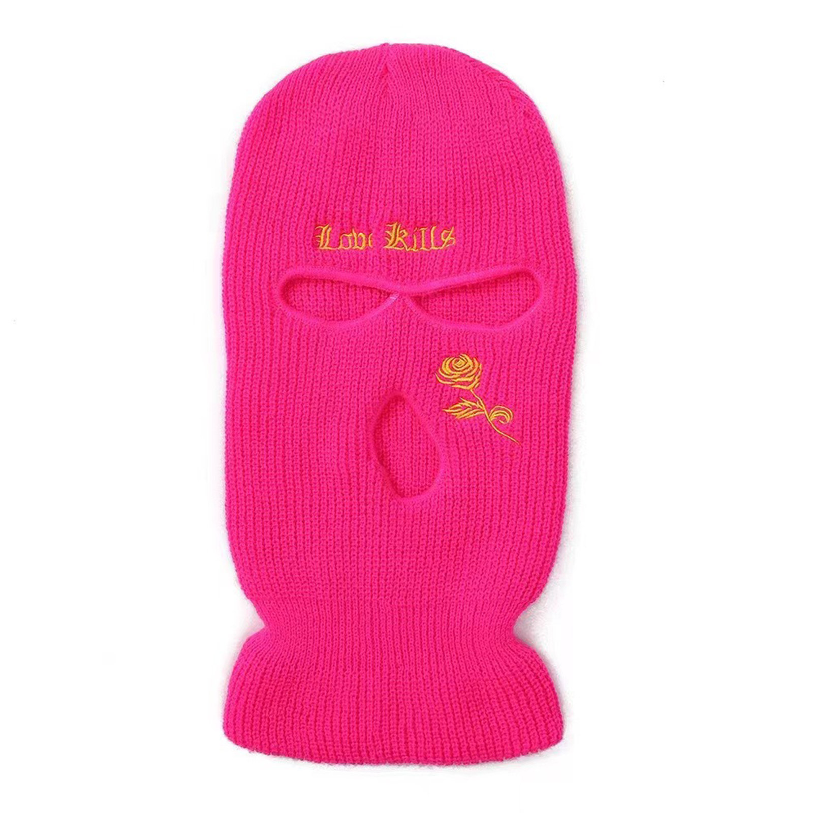 BYDOT Embroider Rose Balaclava Threehole Ski Mask Tactical Mask Full