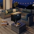 thumbnail image 5 of Walsunny 45" Propane Fire Pit Table 50,000 BTU Steel Gas Fire Pit with Lid and Glass Stones Rectangular Wood, 5 of 9