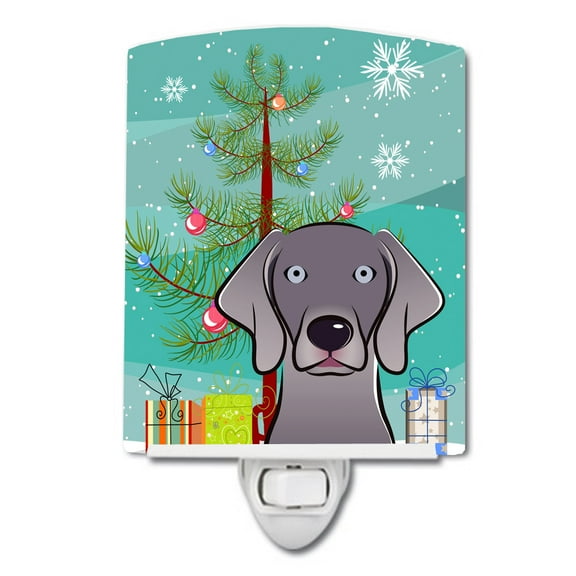 Caroline's Treasures BB1603CNL Christmas Tree and Weimaraner Ceramic Night Light, 6x4x3", multicolor