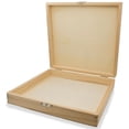 thumbnail image 2 of Unfinished Wooden Jewelry or Storage Trinket Gift Box Chest with Clasp DIY Craft  8.5 Inches, 2 of 3