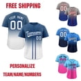 thumbnail image 2 of Camiseta de béisbol con degradado, camiseta personalizada del equipo, impresión de nombre personal, número, rayas, ropa deportiva de hip hop, camiseta de béisbol para hombres, mujeres y niños, 2 of 5