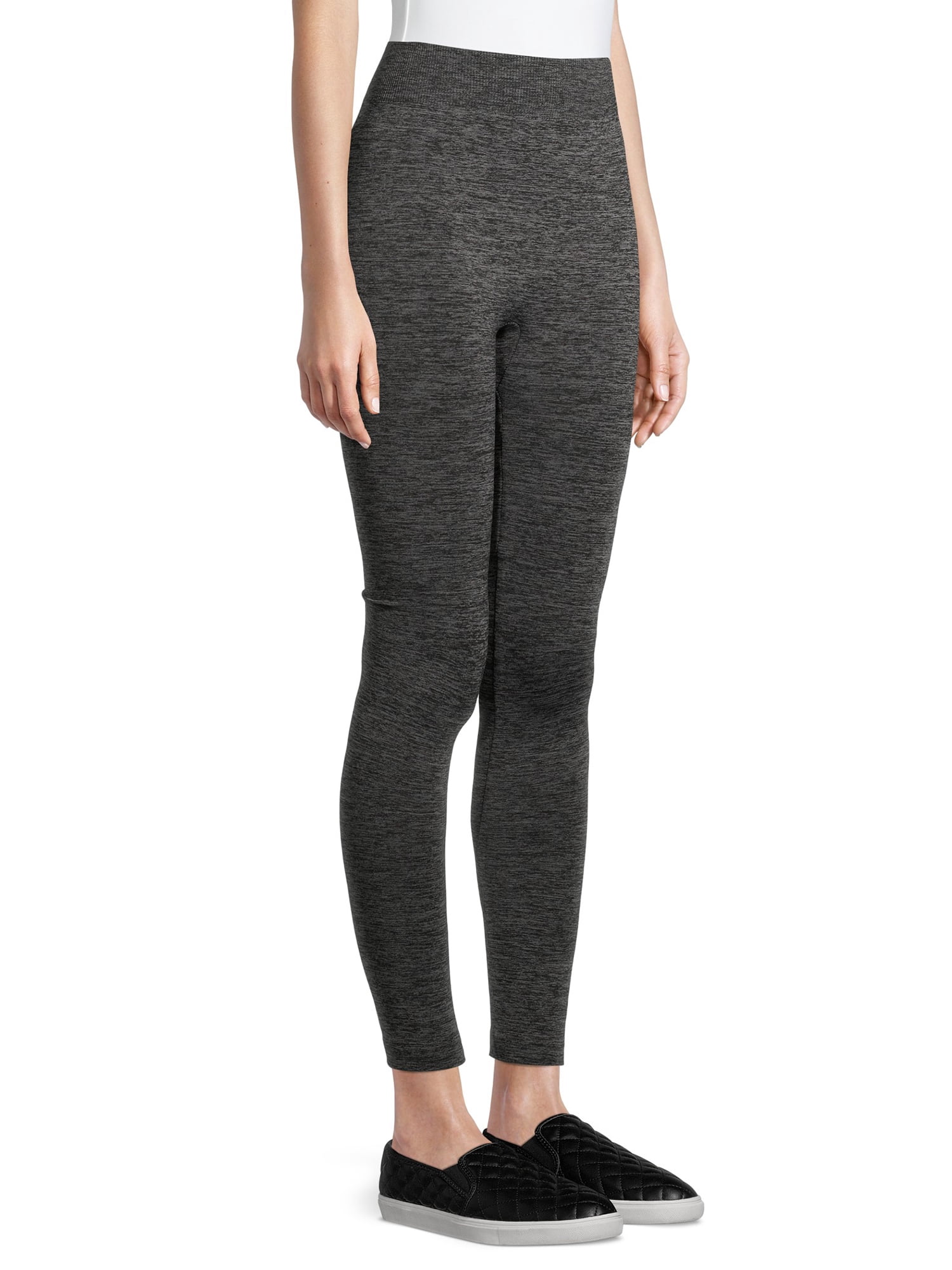Time and Tru Women's Cable Knit Fleece Lined Leggings, 2 Pack