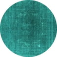 thumbnail image 1 of Ahgly Company Indoor Round Oriental Turquoise Blue Industrial Area Rugs, 8' Round, 1 of 4