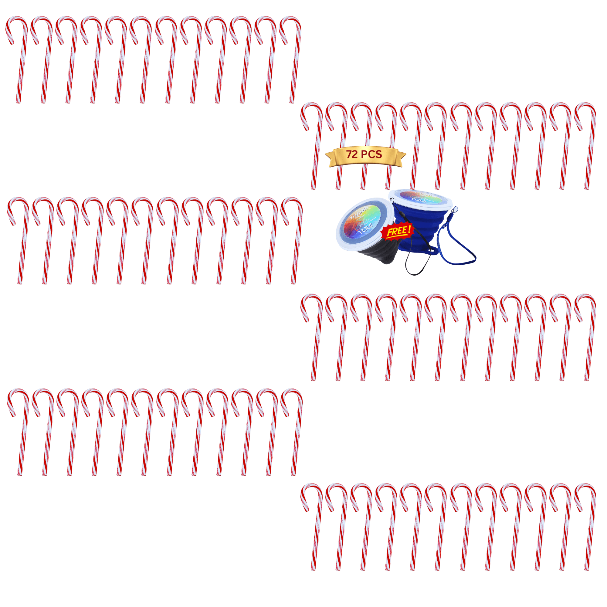 Classic Red and White Peppermint Candy Canes, Gluten Free Individually