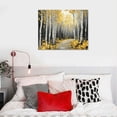 thumbnail image 5 of Birch Forest Canvas Wall Art: Large Abstract Tree Painting with Gold Foil Hand Painted Textured Artwork for Bedroom, 5 of 6