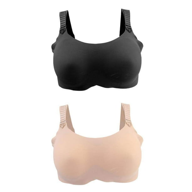 Sexy Special Pocket Bra For Silicone Breast Form False Boob Bra 75C Black 