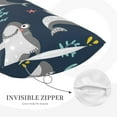 thumbnail image 5 of Balery Friendly Smiling Sharks Pillow Covers,Bed Pilowcases,Reversible Plush Throw Pillow Covers End Pillow Encasement,Pillow Case - 14"X20", 5 of 9